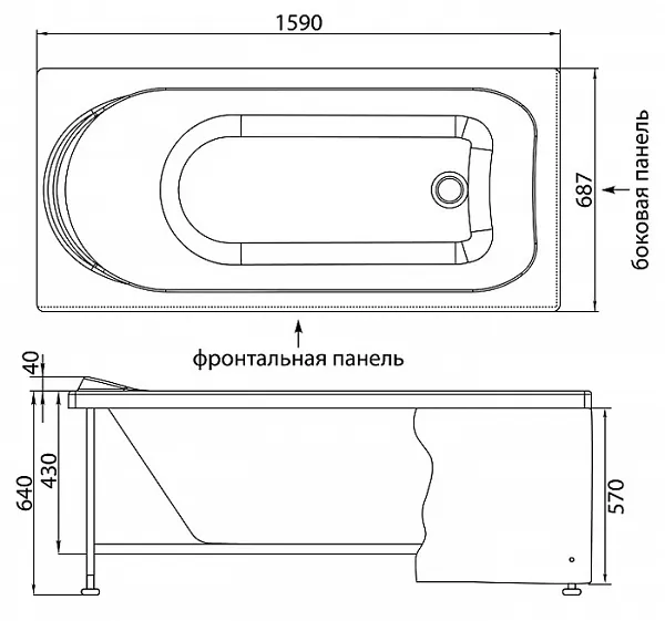 Экран для ванны Aquanet Nord Эко 160 см 176064 фото 3