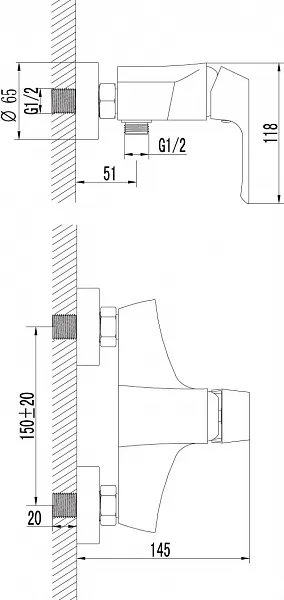 Смеситель Lemark Unit LM4503C для душа фото 4