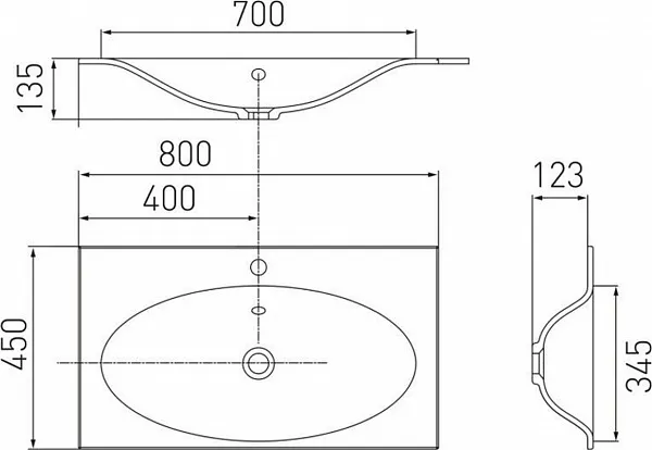 Мебельная раковина Акватон Тина 80 1A710931TI010 фото 4
