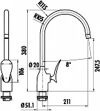 Смеситель Creavit Foglia FG8501 для кухонной мойки фото 3