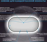 Зеркало Wellsee 7 Rays' Spectrum 80x40 см 172201510 c подсветкой за полотном фото 3