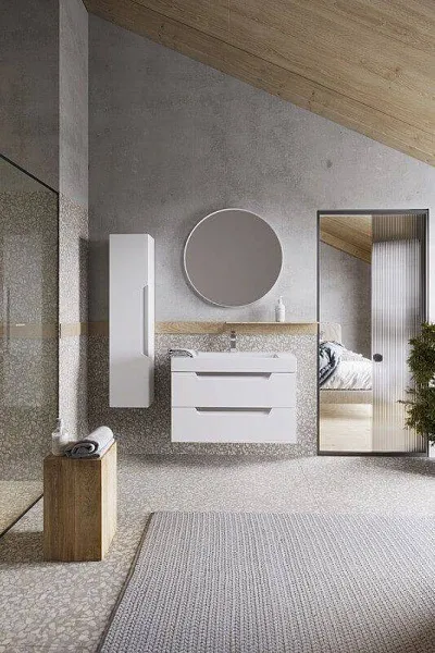 Шкаф-пенал Aqwella Cube 30x133 CUB0503W фото 3