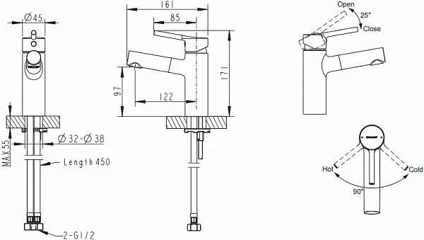 Смеситель Bravat Affability F1172217CP-1 для раковины фото 5