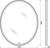 Зеркало BelBagno Vst 75x90 SPC-VST-750-900-LED-TCH-WARM с подсветкой фото 8