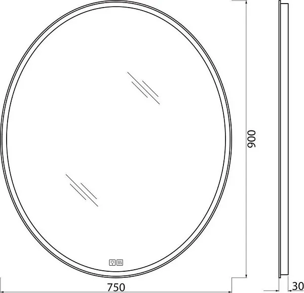 Зеркало BelBagno Vst 75x90 SPC-VST-750-900-LED-TCH-WARM с подсветкой фото 8