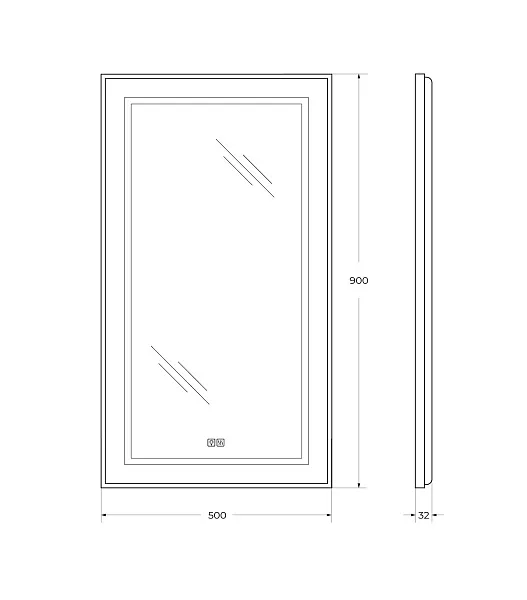 Зеркало BelBagno Kraft 50x90 SPC-KRAFT-500-900-LED-TCH-WARM с подсветкой фото 8
