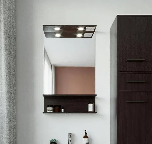 Зеркало Бриклаер Чили 55x90 4627125415043 с полочкой и подсветкой фото 1