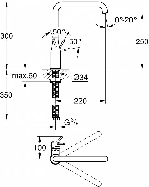 Cмеситель Grohe Essence New 30269000 для кухонной мойки фото 5