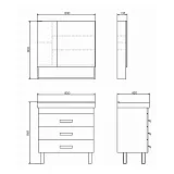 Зеркало-шкаф Comforty Никосия 80x80 00-00007619CF фото 2