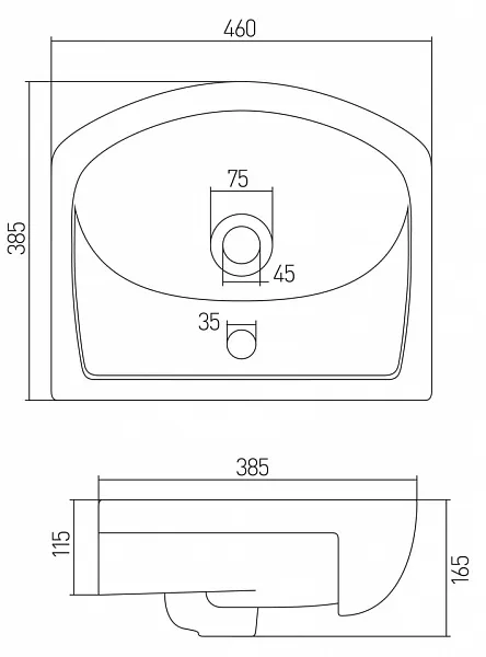 Раковина Акватон Акванью 46 см 1WH110150 фото 3