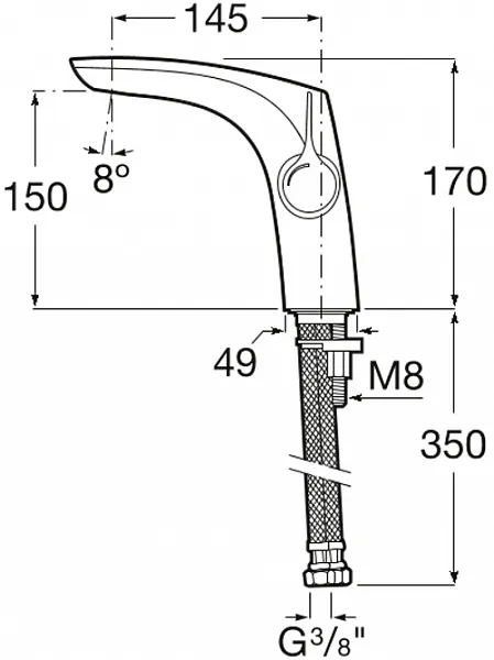 Смеситель Roca Insignia 5A323AC00 для раковины с донным клапаном фото 3