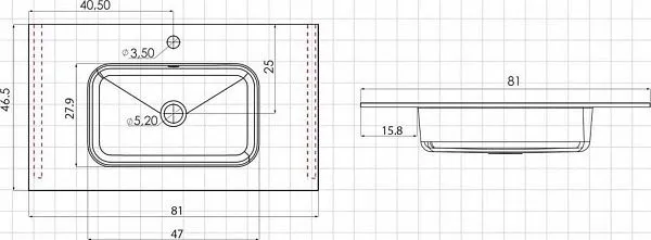 Мебельная раковина Vincea Vcb 80 VCB-2N800W фото 13