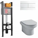 Унитаз Jacob Delafon Elite E21755RU-00 и инсталляция с кнопкой смыва фото 1
