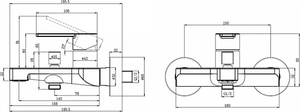 Смеситель Villeroy & Boch Architectura TVT10300200061 для ванны с душем фото 2