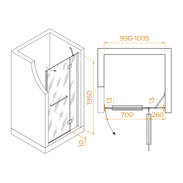 Душевая дверь RGW Hotel 350600810-11 фото 4