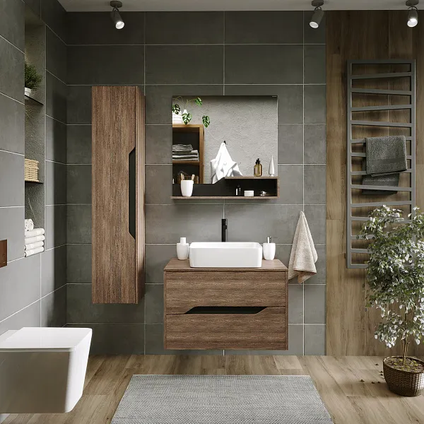 Зеркало Grossman Лайф 80x80 с полочкой фото 2