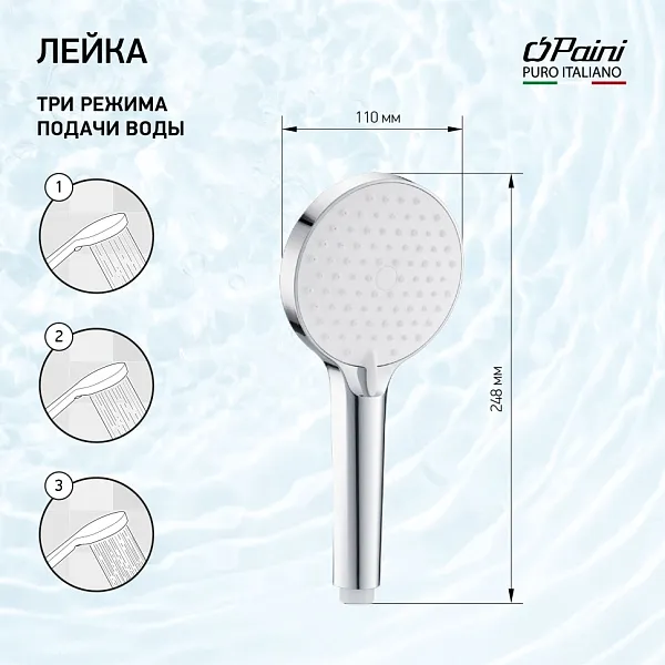 Душевая лейка PAINI Torino TRCR155F3D110BY фото 1