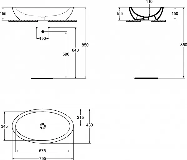 Раковина Ideal Standard Strada 76 см K078501 фото 6