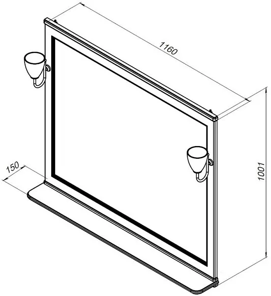 Зеркало Aquanet Валенса 116х100 238831 с полочкой фото 7