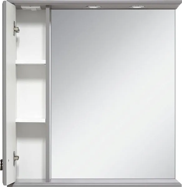 Зеркало Misty Лувр 75x80 П-Лвр03075-1504Л левое с полочкой и подсветкой фото 2