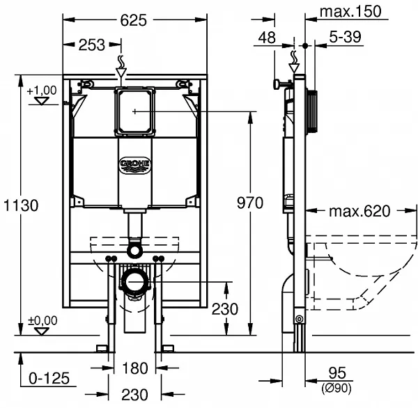 Инсталляция для унитаза Grohe Rapid SL 38994000 фото 2
