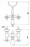 Смеситель Timo Ritz 0144Y Chrome-Gold для ванны с душем фото 2