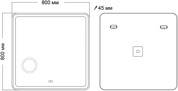Зеркало Grossman Leo 80x80 168080 с подсветкой фото 3