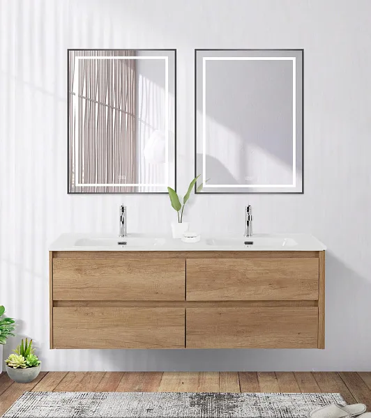 Зеркало BelBagno Kraft 60x80 SPC-KRAFT-600-800-LED-TCH-WARM-NERO с подсветкой фото 7