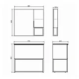 Зеркало Comforty Равенна 88x80 00-00006656CF правая с полочкой фото 3