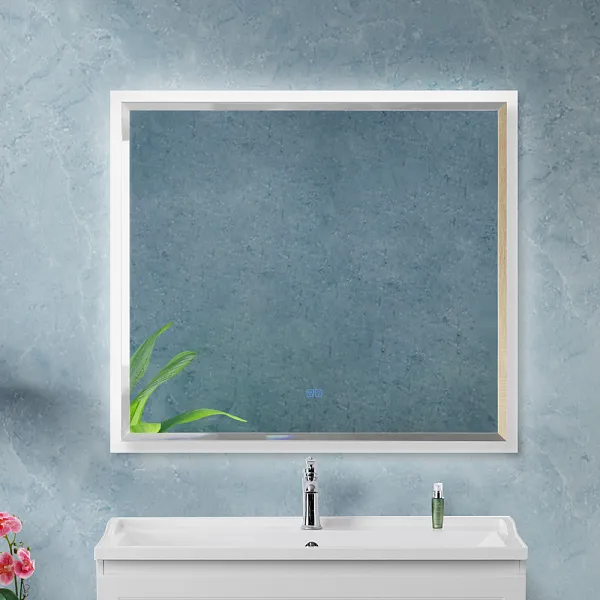Зеркало Cezares Interni 100x90 CZR-SPC-INT-1000-900-LED-TCH-WARM-BL с подсветкой Bianco Lucido фото 6