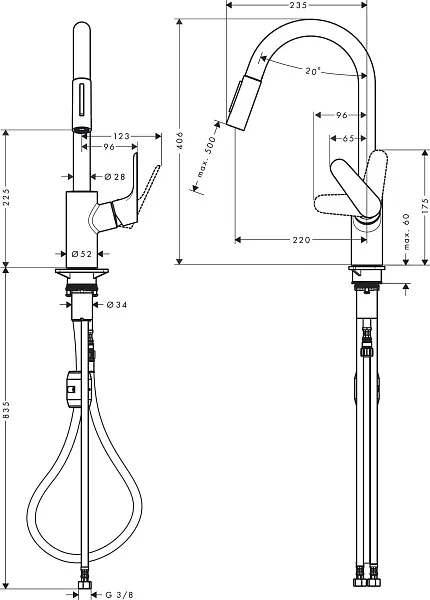 Смеситель Hansgrohe Focus M41 31815670 для кухонной мойки фото 2