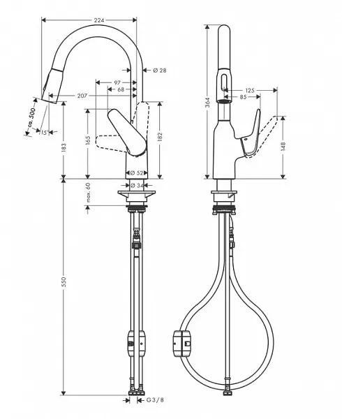 Смеситель Hansgrohe Focus 71801000 для кухонной мойки фото 2