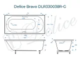 Ванна из искусственного камня Delice Bravo DLR330038R-G фото 1