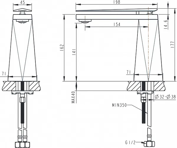 Смеситель Bravat Diamond F118102C-2-ENG для раковины фото 4