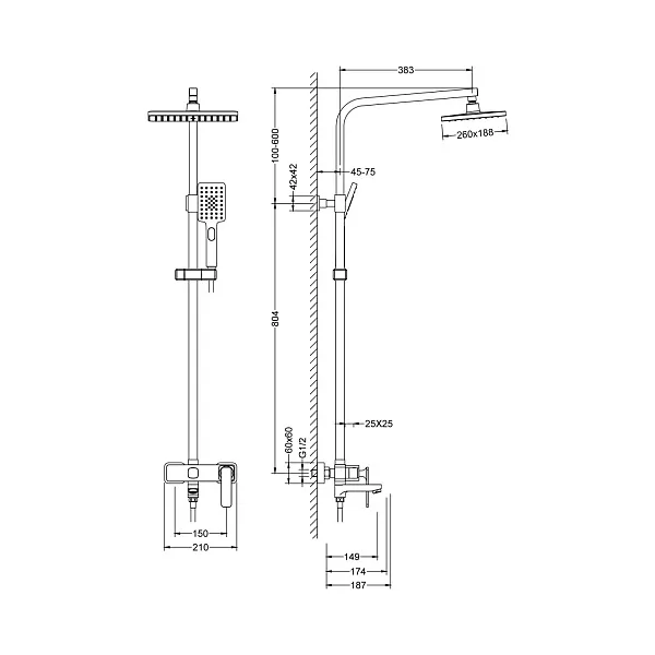 Душевая стойка TIMO Torne SX-4320/00 фото 2