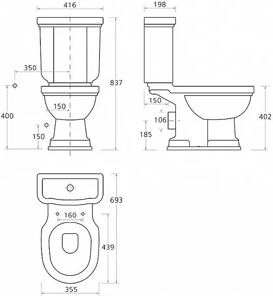 Бачок для унитаза Creavit Klasik KL410-00CB00E-WP00 фото 3