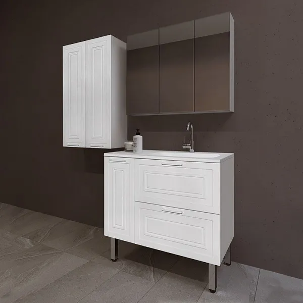 Тумба с раковиной Style Line Альба 90 подвесная или напольная правая фото 11