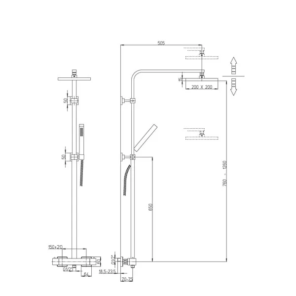 Душевая стойка PAINI Dax-DaxR 84CR689TH2SQP1 фото 3