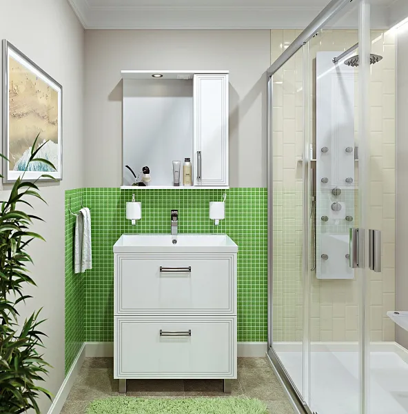 Зеркало-шкаф Runo Олимпия 80х75 УТ000004222 правое с подсветкой фото 5