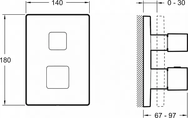 Термостат Jacob Delafon Square E75391-CP для ванны с душем фото 2
