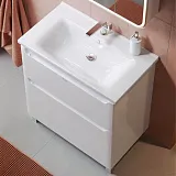 Тумба с раковиной Alavann Lana 80 см напольная белая фото 1