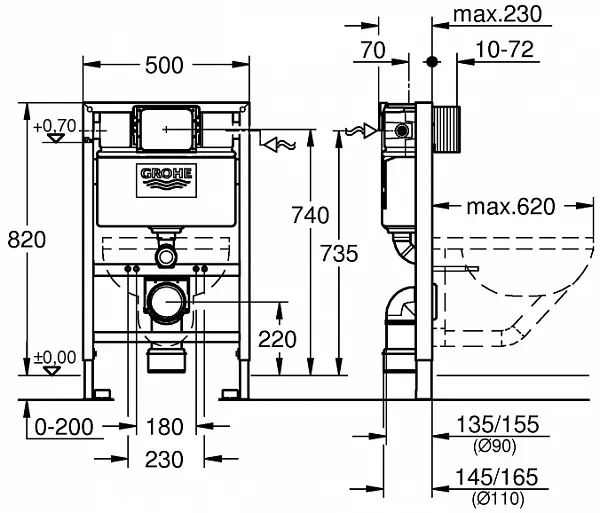 Инсталляция для унитаза Grohe Rapid SL 38948000 фото 2