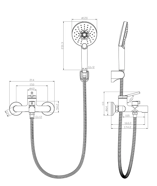Смеситель Lemark Minima LM3814C для ванны с душем фото 2