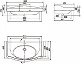 Раковина CeraStyle Виктория 100 см 030400-u-01 фото 3