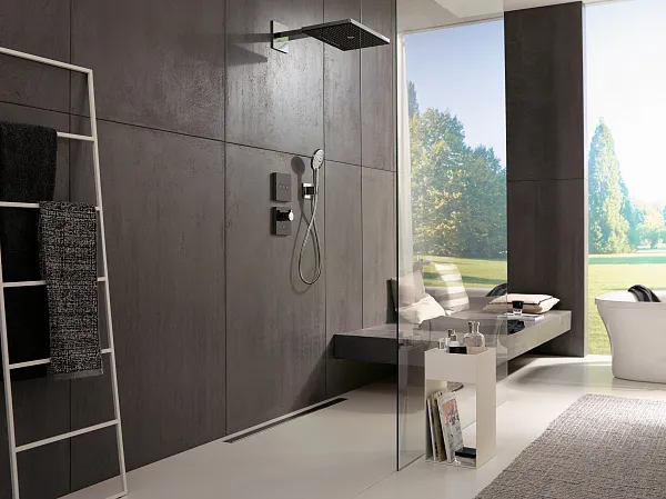 Термостат Hansgrohe ShowerSelect Glass Highflow 15735600 для душа с внутренней частью фото 2