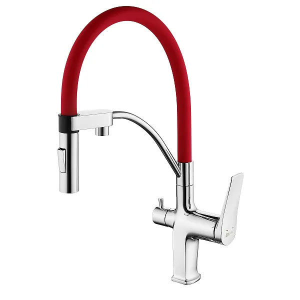 Смеситель Lemark Comfort LM3074C-Red для кухонной мойки фото 1