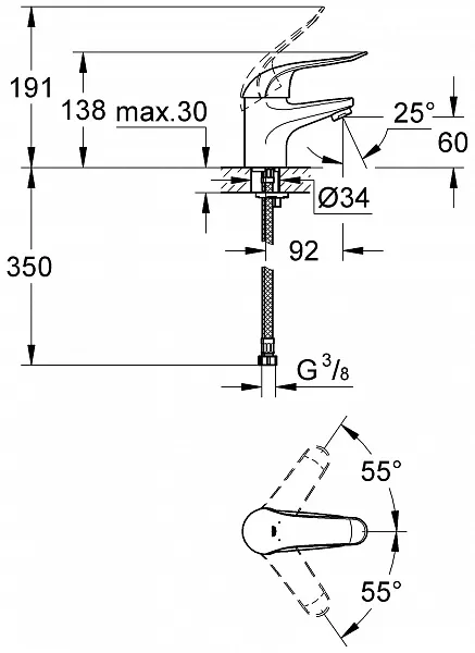 Смеситель Grohe Euroeco Special 32762000 для раковины фото 3