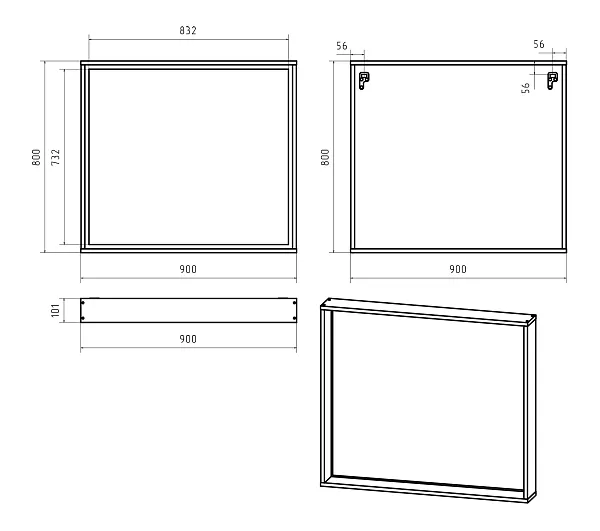 Зеркало Brevita Dallas 90x80 DAL-02090-074 с подсветкой фото 7