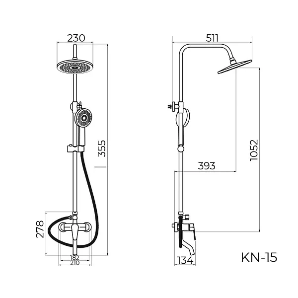 Душевая стойка KNOTLOR ECOFLOW KN-15 фото 3