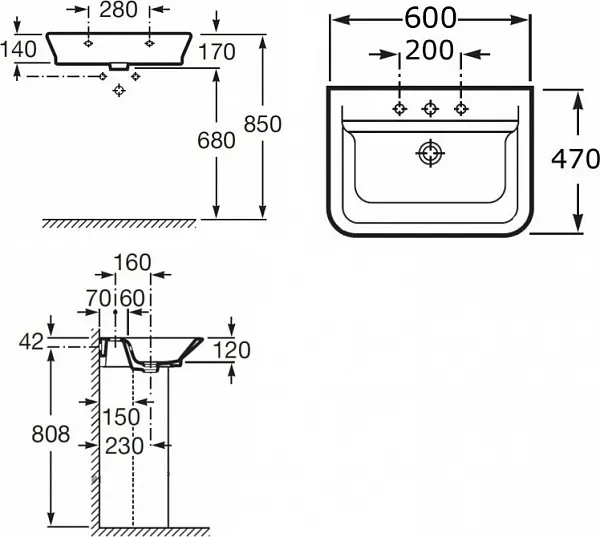 Раковина Roca The Gap 60 см 327474000 фото 6